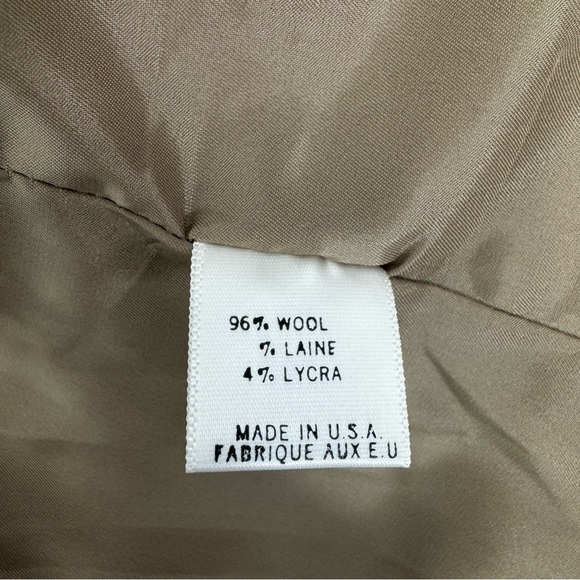 Theory Women Wool Beige Suit Blazer Jacket SZ 10 Academia Preppy Officewear - Picture 4 of 11